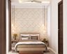 Floral Beige Wallpaper Design For Guest Bedrooms - Livspace