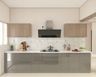 Wood And Grey Parallel Kitchen Design