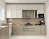 Cream Toned Minimal L-Shaped Kitchen Design