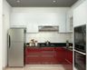 Red And White Modular Kitchen Cabinet Design