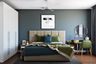 Bedroom Wall Paint Design In Dark Grey - Livspace