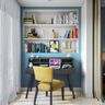 Blue Home Office Wall Paint Design - Livspace