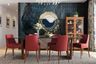 Eclectic Wallpaper Design For Dining Rooms With Dark Blue And Black Hues - Livspace