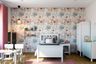 Multicoloured Floral Bedroom Wallpaper Design With Modern Eclectic Aesthetics - Livspace