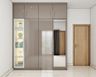 Glossy Grey 4-Door Swing Wardrobe Design