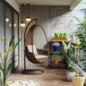 Modern Balcony Design With A Swing And Hanging Lights - Livspace