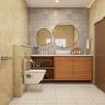 Beige And Brown Small Bathroom Design - Livspace