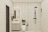 Modern Beige Bathroom Design - Livspace