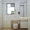 Low-Maintenance Beige And White Bathroom - Livspace