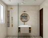 Classic Bathroom Design with Golden Fixtures - Livspace