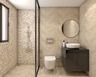 Modern Beige Bathroom Design - Livspace