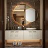 Spacious Bathroom With A Backlit Round Mirror - Livspace