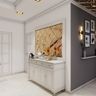 Foyer Design With Bevelled Gold Tinted Mirror- Livspace