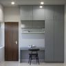 Grey Study Room Design With Wardrobe - Livspace
