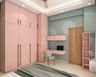 Compact Study Room Interiors With Pink And Green - Livspace