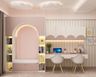 Pink And White Cloud-Shaped False Ceiling Design And Recesse Lights - Livspace