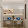 Grey And White Home Office - Livspace