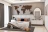 Spacious Kids Room With Metallic World MAp - Livspace