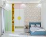 Pastel-Themed Bedroom With Floral Wallpaper - Livspace
