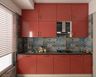 Red Parallel Kitchen Design - Livspace