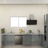 Metallic Blue Kitchen Design - Livspace