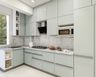Silver L-Shaped Kitchen - Livspace