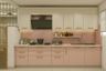 Modern Parallel Kitchen Design With Pink And Cream Cabinets - Livspace