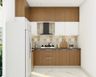 Brown And White Kitchen Design - Livspace