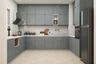 Grey U-Shape Kitchen - Livspace