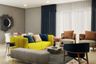 Living Room With Yellow Sofa - Livspace