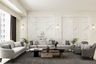 Living Room Design With Gold Wall Lamps - Livspace