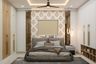 Masted Bedroom With Printed Wallpaper - Livspace