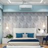 Blue-Themed Guest Bedroom With Modern Style Interior Design - Livspace