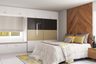 Bedroom Design With A Multicolour Sliding Wardrobe - Livspace