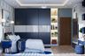 Spacious Blue Bedroom Design - Livspace