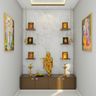 Compact Pooja Room Marble Design - Livspace