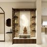 Modern Pooja Room with Jali Partition - Livspace