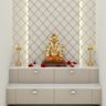 Pooja Unit With Wall Design - Livspace