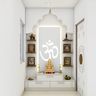 Mandir Design With Om Background - Livspace