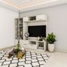 Frosty White TV Unit Design - Livspace