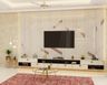 TV UNit With Wall Mounted Unit And Cove Lighting - Livspace