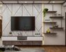 TV Unit Design With Brass Strips - Livspace
