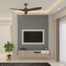 Wall-Mounted Beige And White TV Unit Design - Livspace