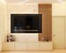 TV Unit With Marble Glossy Wall Panel - Livspace