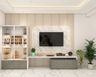 TV Unit With A Silver Finish - Livspace