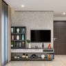 Modern White TV Unit Design - Livspace