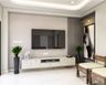 Spacious Grey TV Unit Design With Planters - Livspave