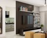 TV Unit In Grey And Wood - Livspace