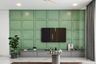 TV Unit Design With Dynamic Green Wall And Grey Accents-Livspace