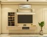 TV Cabinet With A Storage Unit With Tinted Glass Door - Livspace